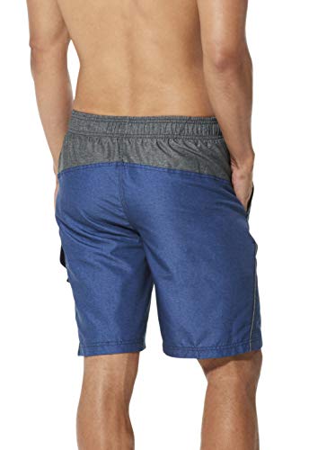 Speedo Men's Knee Length Swim Trunks - Large Blue Heather - Quick-Dry & UPF50+ Sun Protection