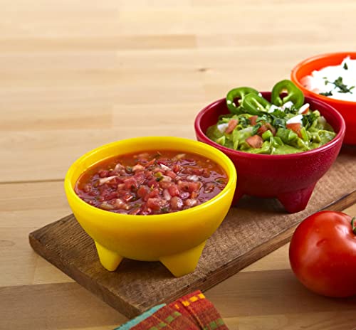 3-Piece Colorful Plastic Salsa Dish Set - 10 Oz Serving Bowls for Parties