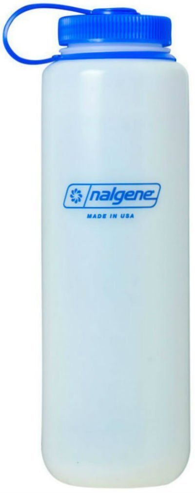 Nalgene HDPE Wide Mouth Water Bottle, Clear, 48 oz