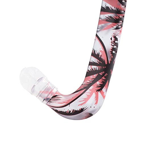 Speedo Unisex-Adult Bullet Head Snorkel - Fiery Coral Palms, Low Profile, Adjustable