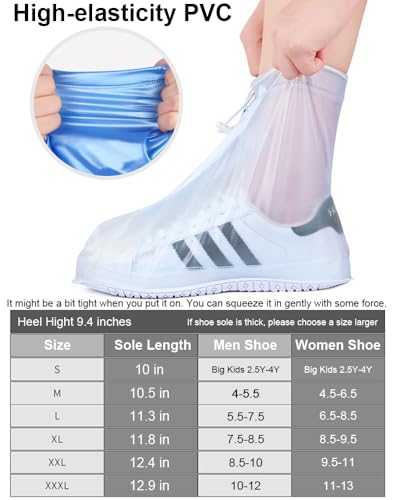 Reusable Waterproof Shoe Covers for Outdoor Use - Large Blue