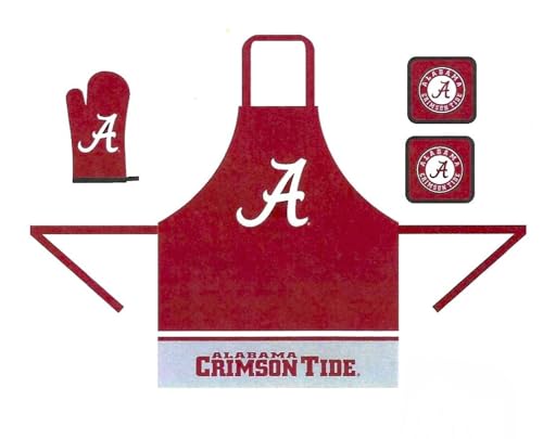 Kitchen Set with Apron, Oven Mitt, and Pot Holders - Durable Polyester