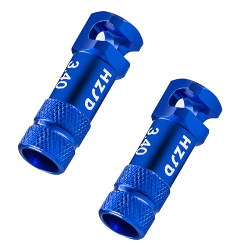 Presta Valve Caps for Bicycles - Durable Aluminum - Blue (2 Pack)