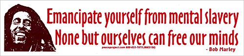 Emancipate Yourself from Mental Slavery Quote Sticker - 7-by-1.75 Inch Decal