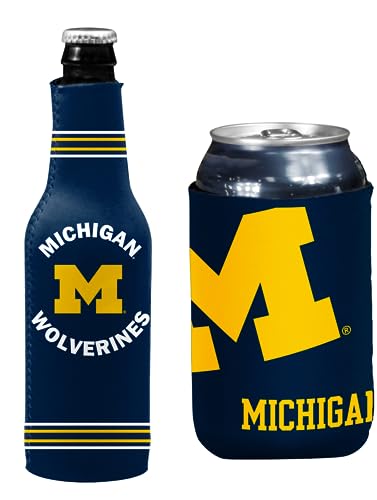 Michigan Wolverines Can & Bottle Holder Insulator Set