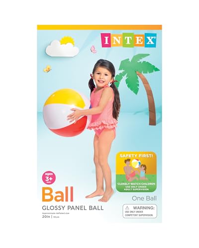 20-Inch Inflatable Beach Ball - Glossy Panel Design