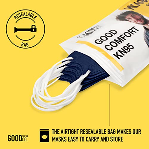Good Mask Co. Good Comfort KN95 Face Mask, Disposable KN95 Face Mask, Folding, Comfortable Face Masks, Bulk Face Masks