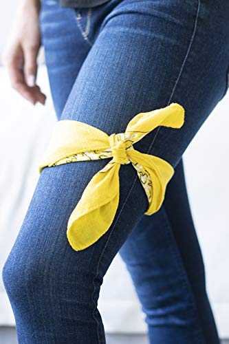Multi-Purpose Cotton Bandana - Yellow Paisley Print Face Cover