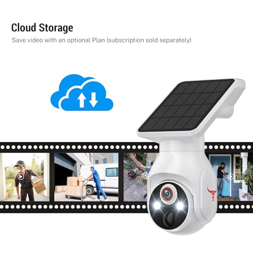 Orbitell 1080p WiFi Outdoor Security Camera with Solar Panel, Battery Powered, AI Motion Detection, Night Vision, Two Way Audio, IP65, Cloud Storage, Human Detection, 2.4GHz Wi-Fi, Pan Tilt Control