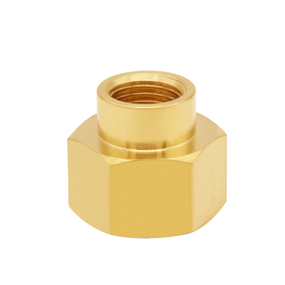 Uenede 3PCS Brass Reducer Adapter, 1/4" NPT Female to 1/2" NPT Female Thread, Hex Reducing Pipe Fitting Coupler Nipple Connector for Water/Oil/Gas