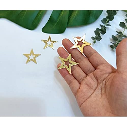Set of 30 Gold DIY Acrylic Stars Mirror Stickers,Adhesive Acrylic Mirror Sticker for Home &Party Decoration,DIY projects (Star-Gold)