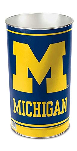 Michigan Wolverines NCAA Wastebasket - Great for Dorm & Office