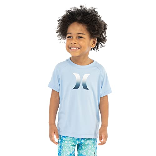 Hurley Boys' Graphic UPF 50+ Rash Guard Swim Shirt - Psychic Blue, Medium