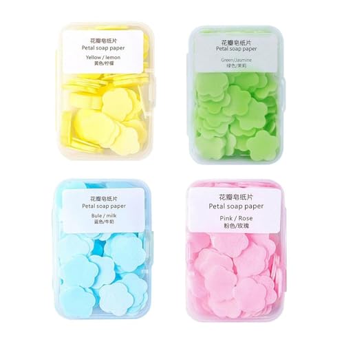 Portable Paper Soap Sheets - 4 Scents, 400 Dissolvable Petals