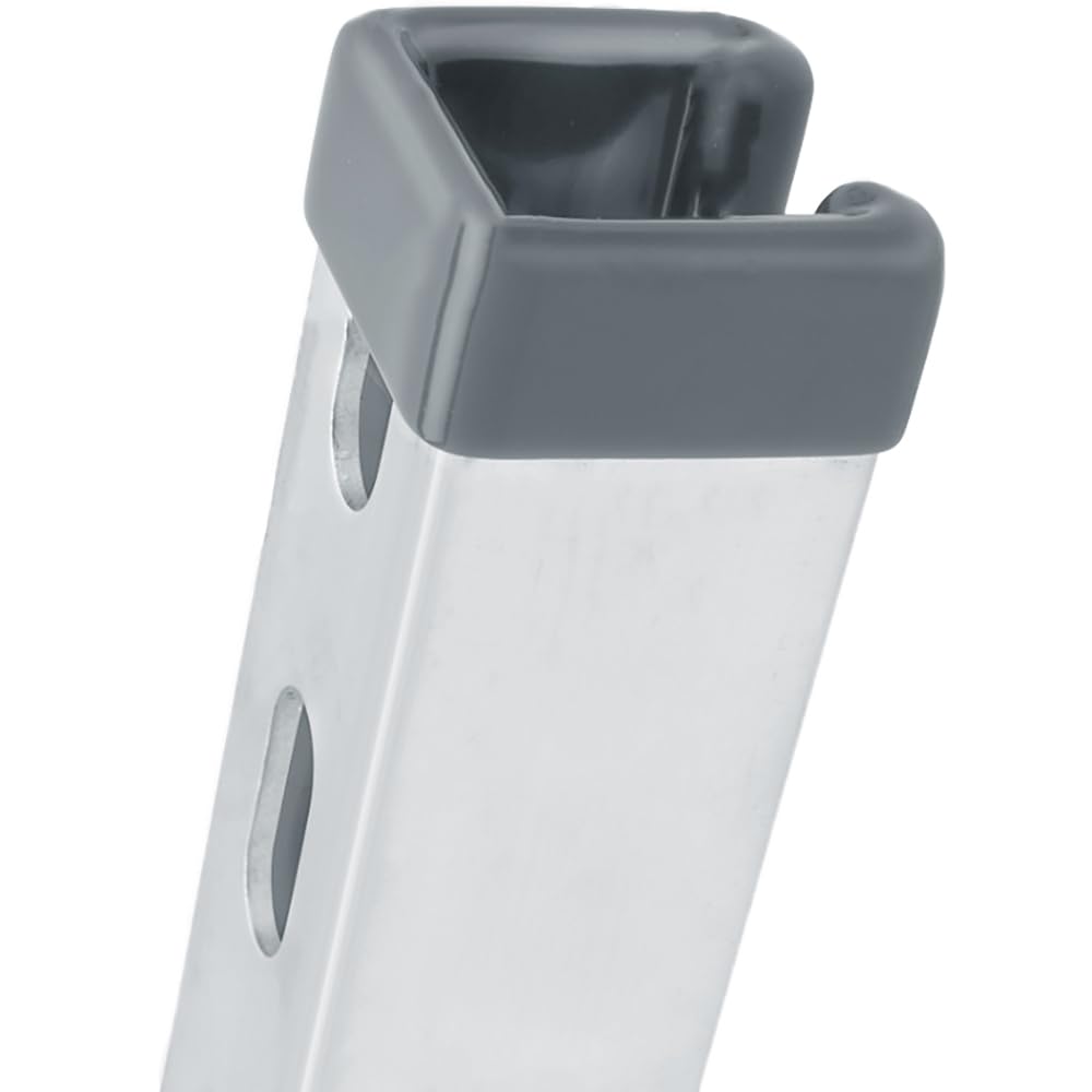 10 Pack 1-5/8’’ Gray Square Rubber Open End Strut Channel Safety Caps, Metal Tubing, Fences End Cover Protection, Vinyl Flexible Frame Protectors