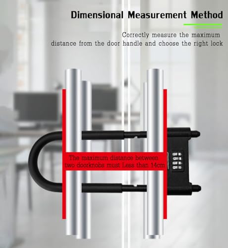 Black U1 Heavy Duty Combination Bicycle Lock with Adjustable Shackle - Secure Bike & Gate