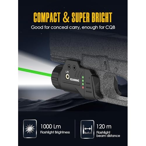 Green Laser Light Combo with Low and High Rear Switchs for Picatinny/GLK Rail