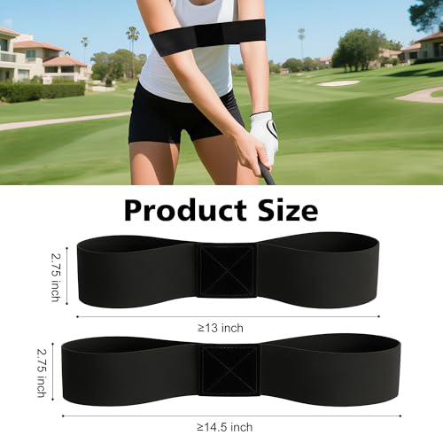 2 Pack Golf Swing Training Aid - Adjustable Arm Sync Band for Mechanics