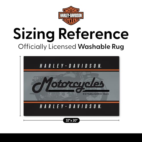 Harley-Davidson Vintage Stripes Washable Area Rug - 20 x 32 in