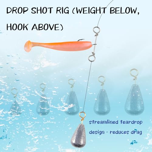 Copper-Cored Lead Fishing Weights – 25pcs Drop Shot Kit