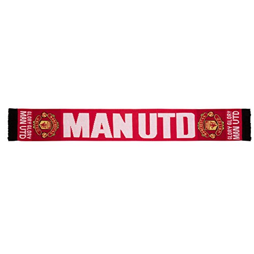 Manchester United 'Glory Glory' Scarf - Red Jacquard Knit