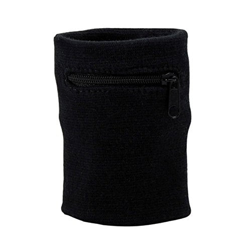 Sports Zipper Wristband - 2-Pack Solid Color Wrist Wallets