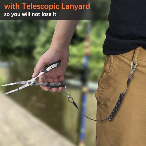 Needle Nose Fishing Pliers with Hook Remover - Black