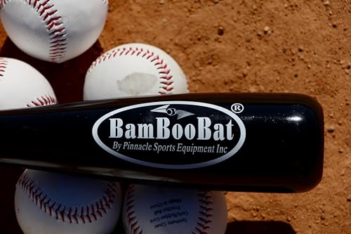 BamBooBat 18 Inch White/Black Adult Baseball Softball Training Bat - One Hand