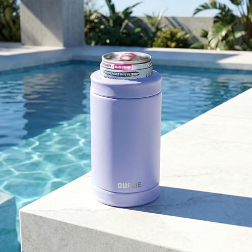 Lavender DUALIE 3-in-1 Insulated Can Cooler for 12 oz Cans & Bottles, Universal Size