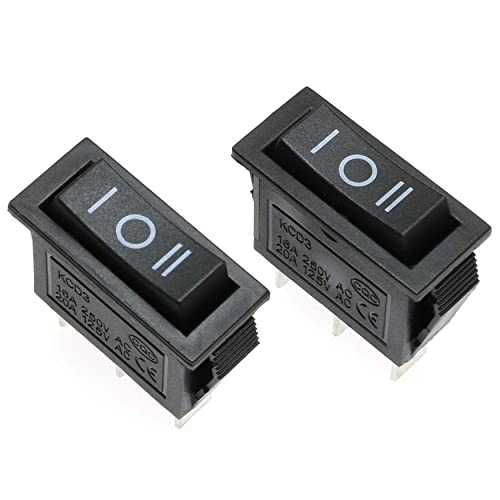 3-Pin SPDT On-Off-On Snap In Rocker Switch - 2 Pack
