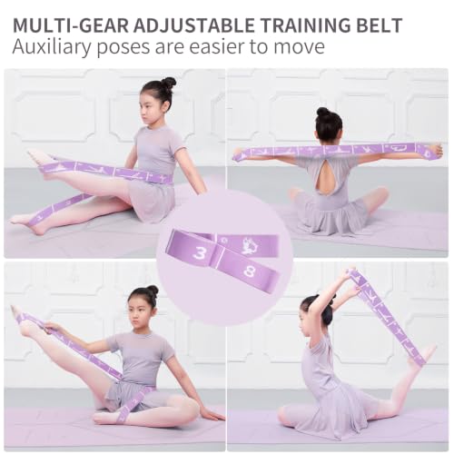 Adjustable 8-Loop Stretch Strap for Kids - Purple