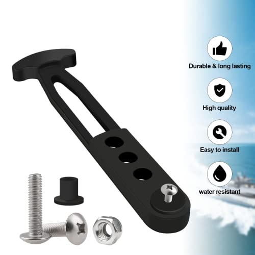 Boat Telescoping Ladder Rubber Strap - Adjustable Lock Belt, 2 Pack, Black