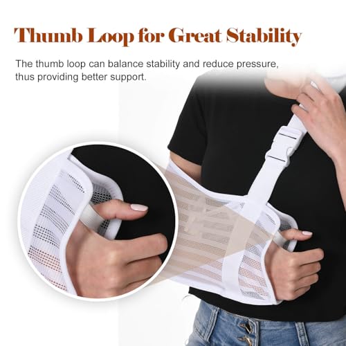 Breathable Arm Sling with Cushioned Shoulder Pad - Reversible Mesh Brace