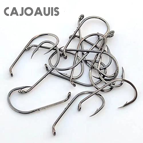 Offset Fishing Hooks - Barbed Shank, 100pcs, Model 2/0