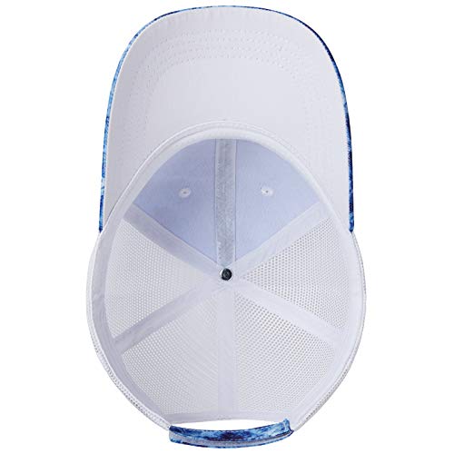 BASSDASH Altimate Mesh Back Trucker Cap - Adjustable Baseball Hat for Men & Women, Blue Camo, One Size