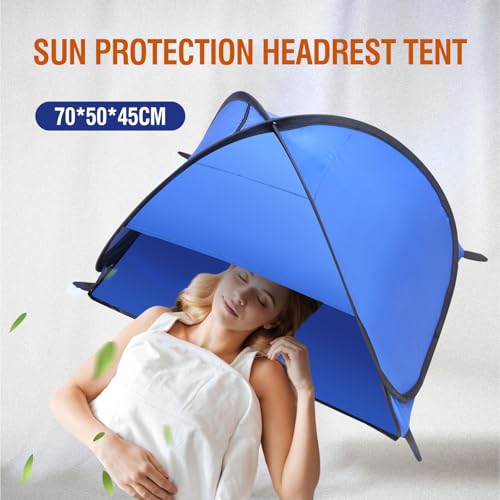 YZBEIMDAI Blue Breathable Pop-Up Beach Sun Shelter 27.5in - Instant Shade Tent with Phone Stand