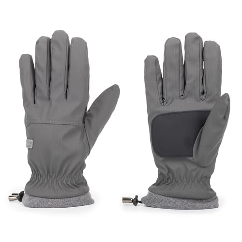 Non-Slip Ski Gloves with Velvet Lining - Touchscreen - Gray, Medium
