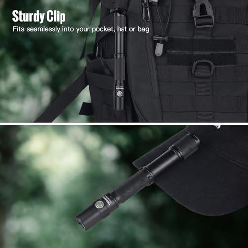 ThruNite Archer 2A C Flashlight, 2AA EDC Tactical Dual Mode Flashlight Rechargeable, 1018 High Lumens Pocket LED Flash Light for Emergency, Camping, Home - Cool White