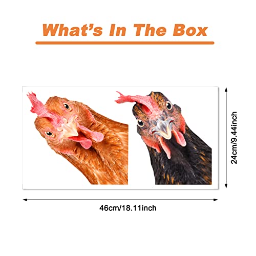 Chicken Wall Decals - Peel & Stick Chicken Heads & Car Stickers - Funny Wall Decals for Kids, Kitchen, Bedroom, Playroom, Game Room, Farm, Barn