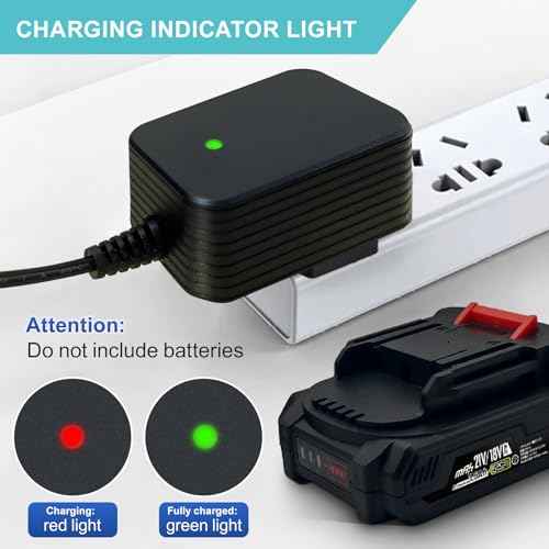 DC Power Supply Adapter MAX 21V 15W,Battery Charger for 18V 20V 21V Tool Battery Pack,with 5.5x2.5/2.1mm Connector and a DC Female Connector, Ideal for Lithium Batteries,led,Power Tools