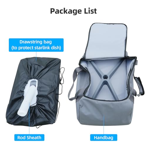 XTAR HB2 starlink bag keeps all your Starlink gear together and safe,Starlink carry bag with drawstring pocket to protect the starlink Gen 2 dish (NOT For GEN 3,ONLY suitable for GEN 2)