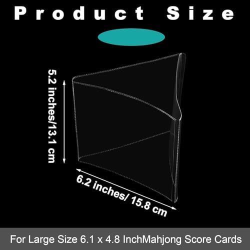 Clear Mahjong Card Holder and Scorecard Protector - Large Size, 2pcs