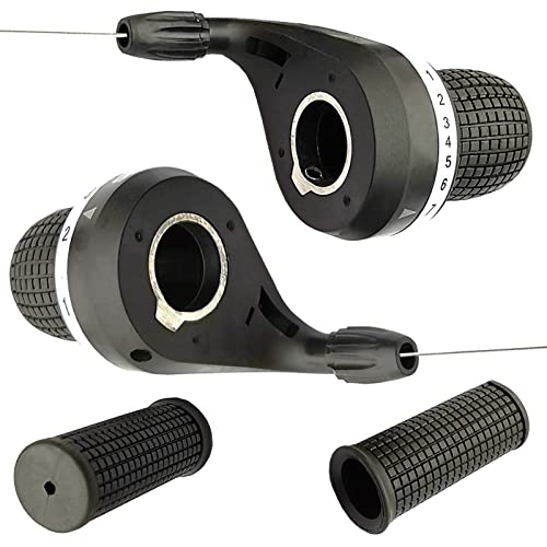 Lomodo 2 Pairs Bicycle Twist Grip Shifters 3X7 Speed & Non-Slip Handlebar Grips