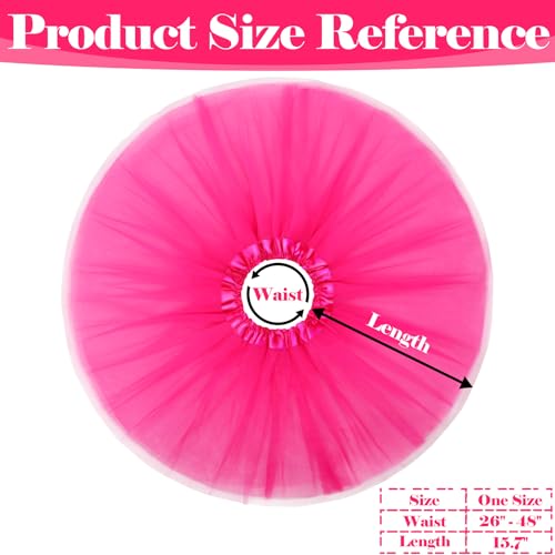 Fluffy Hot Pink Tutu Skirt for Women - 5 Layer 80s Costume
