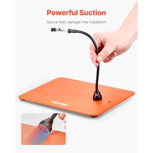 VEVOR Magnetic Helping Hands Soldering Station, 4 Flexible Arms Third Hand Tool with 3X LED Magnifying Lamp & Non-Slip Heavy-Duty Base, Soldering Helping Hands for Electronic Repair Craft Hobby DIY