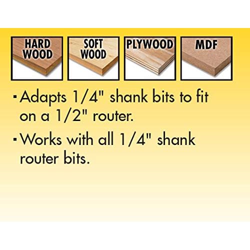IVY Classic 10973 1/4 to 1/2-Inch Router Collet Adapter, 1/Pouch