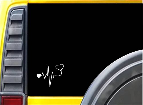 Heartbeat Lifeline Decal - EZ-STIK Stethoscope Sticker - 6"
