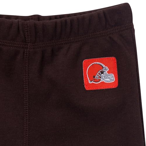NFL Baby Girls 3-Piece Onesie Bodysuit, Pants & Headband Set - Cleveland Browns, 6-9 Months