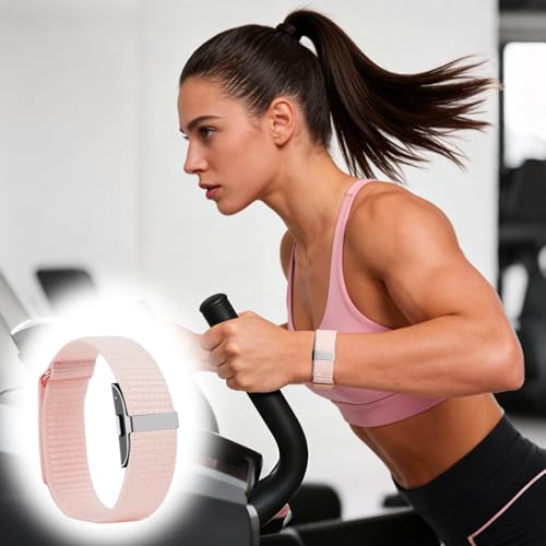 Breathable Nylon Loop Wrist Strap for Health Band - Pink