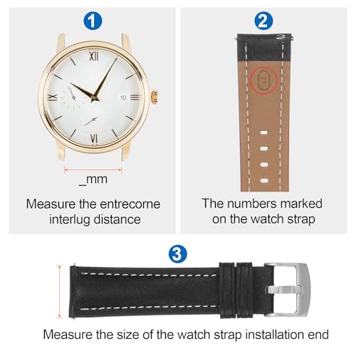 22mm PU Leather Watch Band Loops - Dark Brown (2 Pcs)